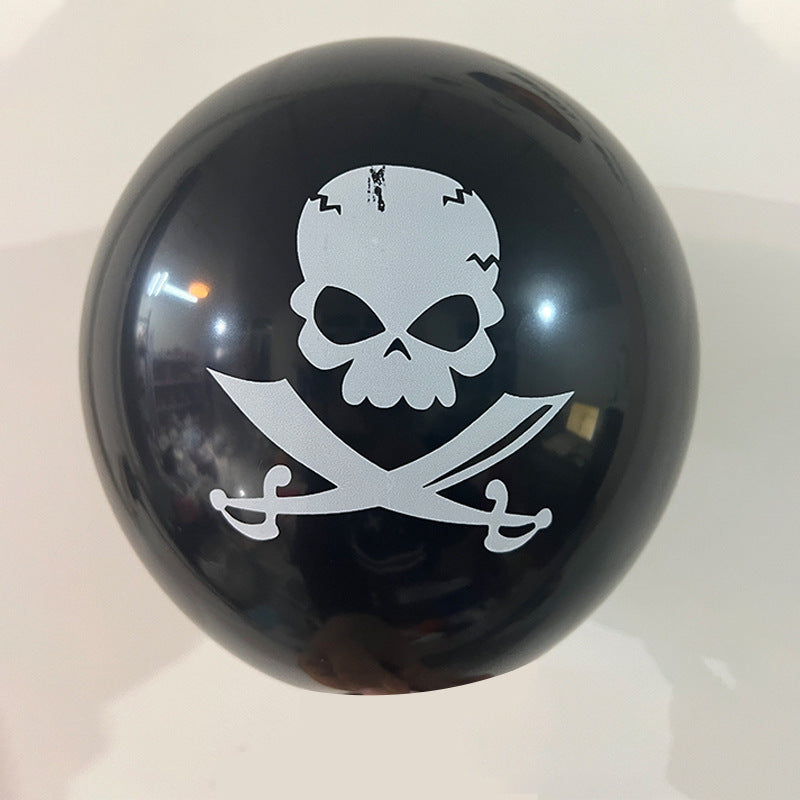 Halloween Skull Black Balloons (Set of Halloween Balloons)